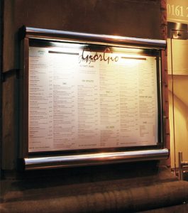 Menu Display Case